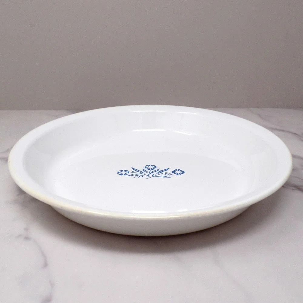 Vintage Corningware 9 Inch Pie Plate (P-309), Blue Cornflower (1966-69)